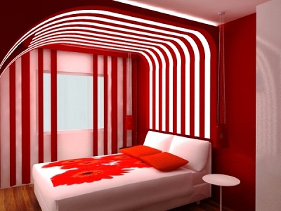 صور غرف نوم باللون أحمر
