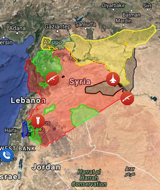 تطبيق خرائط السيطرة العسكرية في سوريا